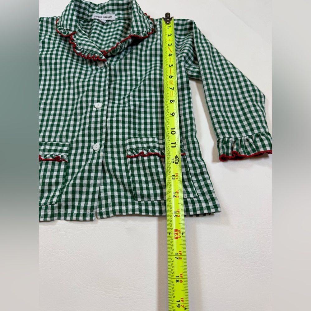 Sweet Dreams ruffled two piece girls pajama set size 4 (bin R) - Picture 2 of 6